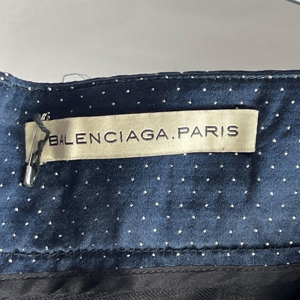 Balenciaga. Paris  black trousers with navy dotted waist trim - Picture 8 of 8